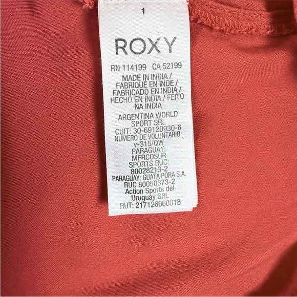 Roxy Smocked V-neck Ruffled Cap Sleeves Dress Junior’s Size L with Pockets - Picture 8 of 13